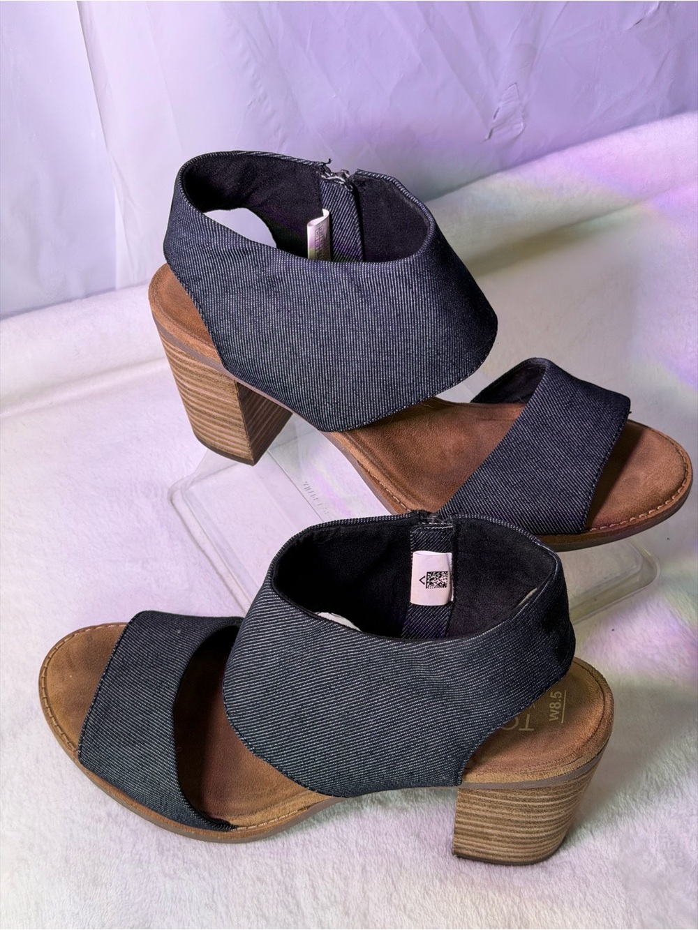 Toms Cream Two-Band Block Heel Sandal - Picture 4 of 12